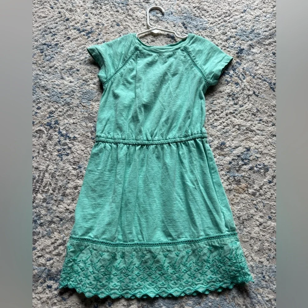 GAP Kids Teal Eyelit Dress 100% Cotton